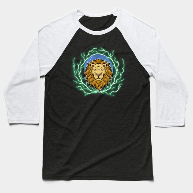 Leo Horoscope Sign Baseball T-Shirt by Qibar Design